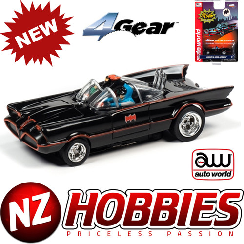 AUTO WORLD 4GEAR 1966 BATMOBILE - BATMAN (TV) CLASSIC HO SCALE SLOT CAR