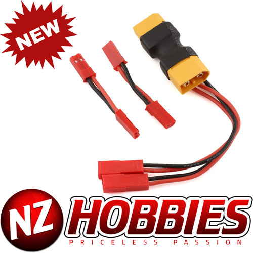 REEFS RC SEHREEFS121 XT60 Dual JST Connector w/ 2 Male-Male Adaptors