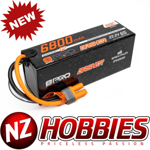 SPEKTRUM 6800mAh 6S 22.2V Smart Pro Basher LiPo 120C - IC5 # SPMXB6S68