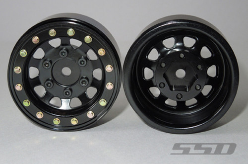 SSD RC SSD00097 1.55" Steel D Hole Wheels (Black)