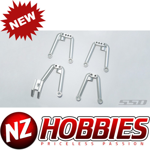 SSD RC SSD00390 Aluminum Shock Hoops Set for SCX10 II (SILVER)