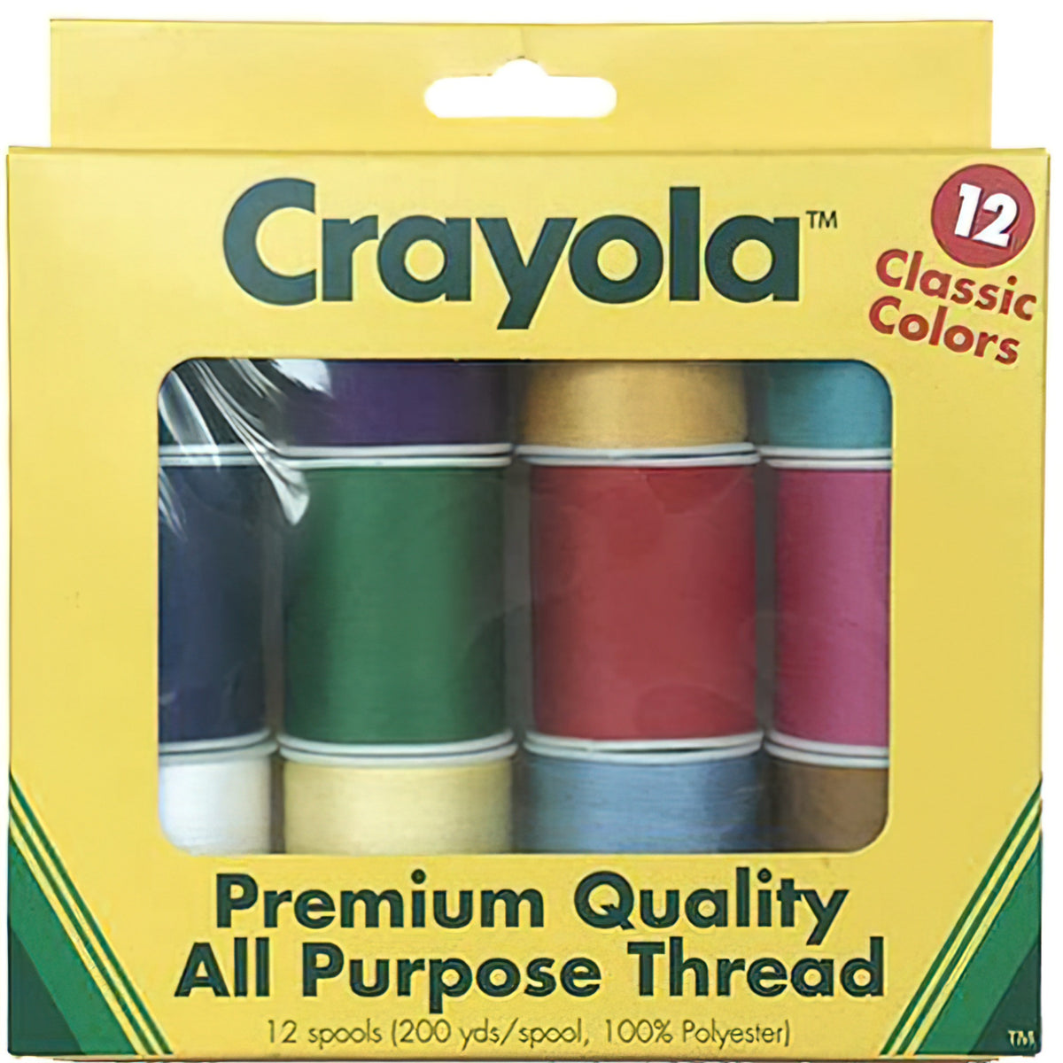 Riley Blake - Crayola Thread Box, 12 Spools, 200 Yds per Spool