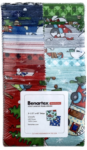 Clearance - Benartex - Jolly Lane 2.5 inch Strip-Pies 40 pcs