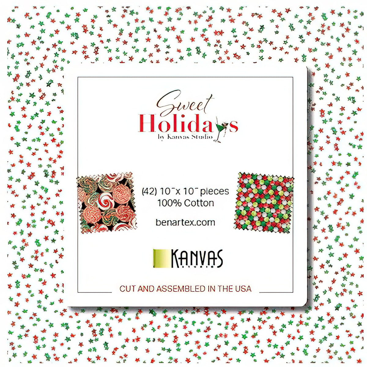 Benartex - Sweet Holidays 10x10 Pack 42 pcs