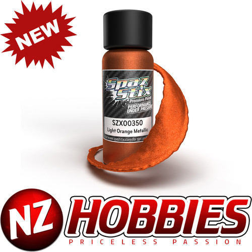 Spaz Stix SZX00350 Light Orange Metallic Airbrush Ready Paint, 2oz Bottle
