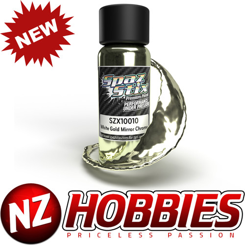 Spaz Stix SZX10010 White Gold Mirror Chrome Airbrush Ready Paint, 2oz