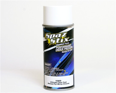 SZX10909 Spaz Stix Ultimate Clear Coat Aerosol Paint 3.5Oz -For Mirror Chrome