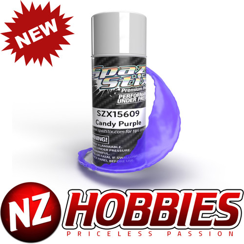 Spaz Stix SZX15609 Candy Purple Aerosol Paint, 3.5oz Can (R/C Lexan Body)