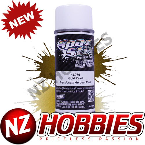 Spaz Stix SZX16079 Gold Pearl Aerosol Paint, 3.5oz (R/C Lexan Body)