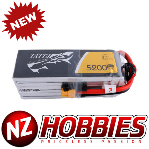 Tattu 5200mAh 22.2V 35C 6S1P Lipo Battery Pack w/ XT60 Plug