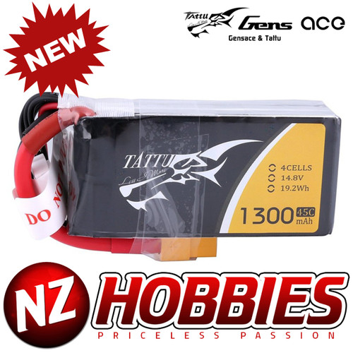 Tattu 1300mAh 4S 45C 14.8V Lipo Battery Pack with XT60 plug