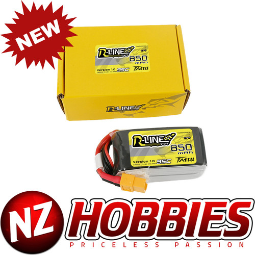 Gens Ace Tattu R-Line 850mAh 14.8V 95C 4S1P Lipo Battery Pack With XT60 Plug