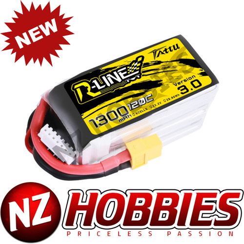 Tattu R-Line Version 3.0 1300mAh 22.2V 120C 6S1P Lipo Battery Pack w/ XT60