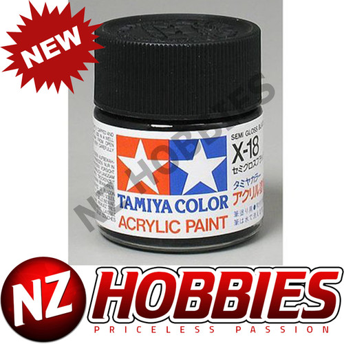 TAMIYA TAM81018 Acrylic X18 Semi Gloss Black