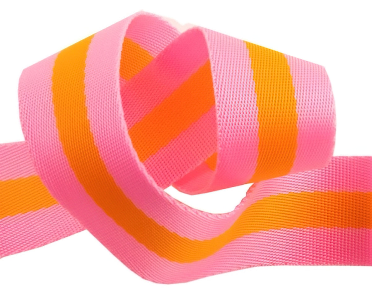 Tula Pink Webbing 2yd x 1.5in - Pink and Orange