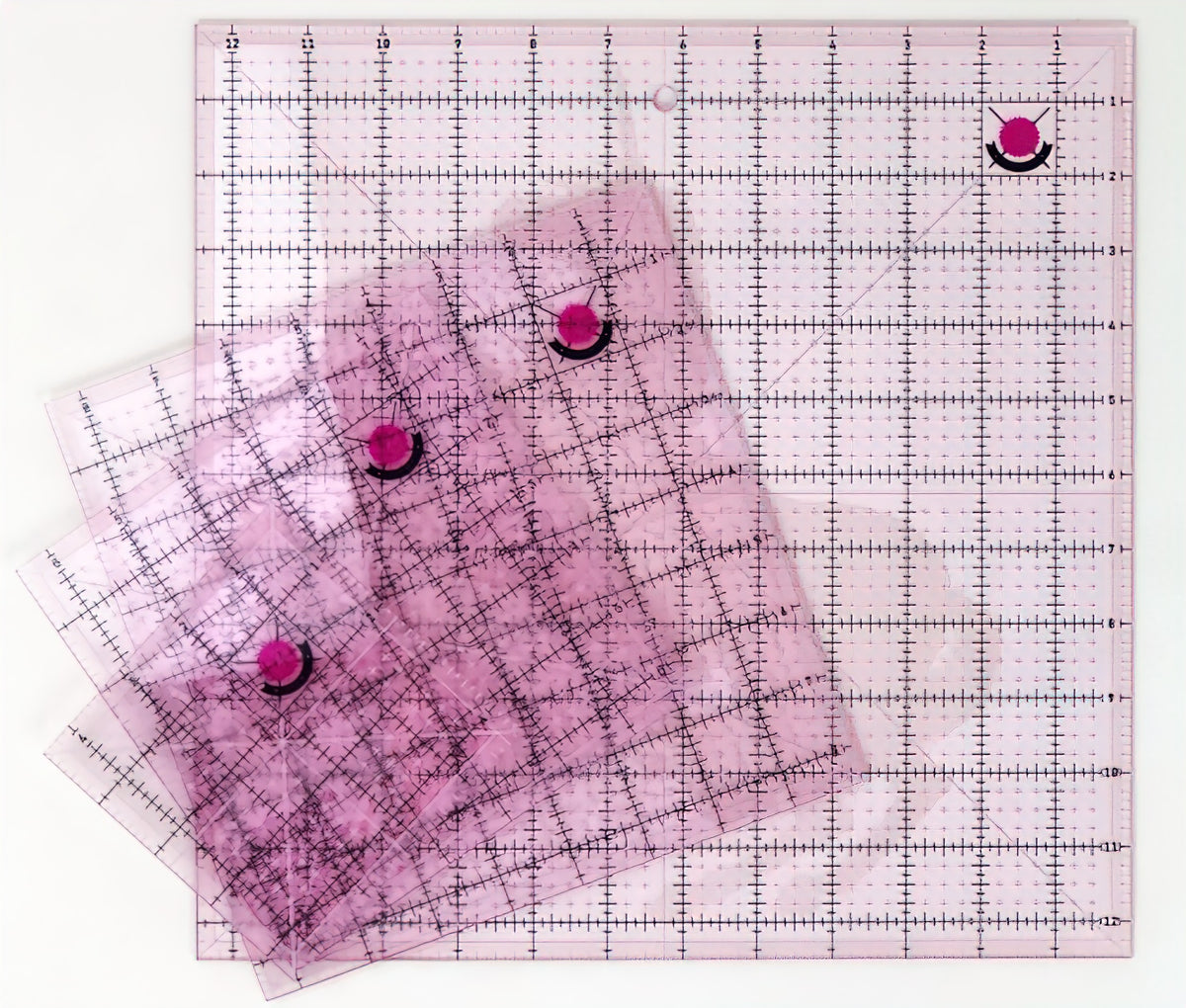 Tula Pink 4 Piece Fussy Cut Square Ruler Set with Unicorn