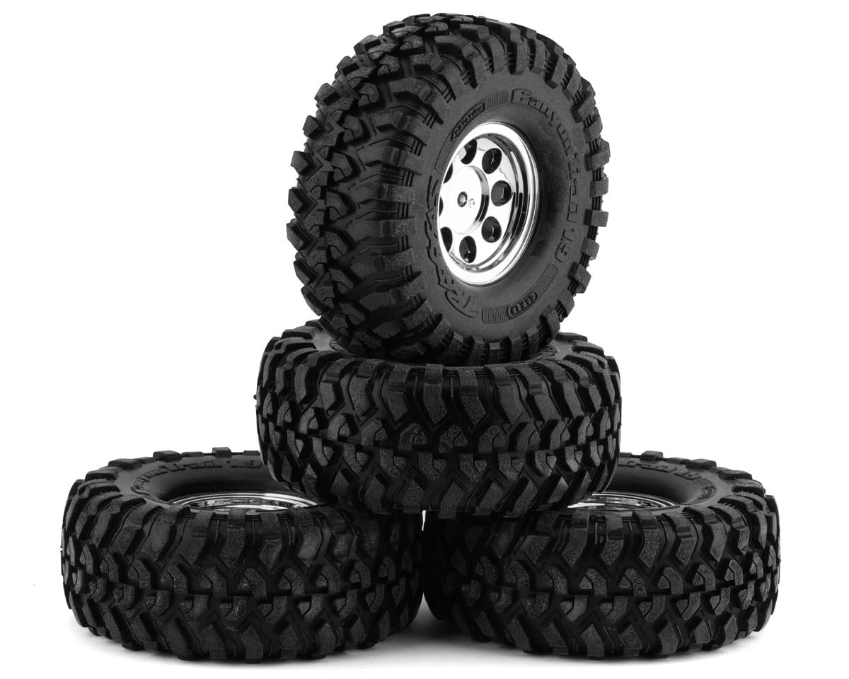 Canyon Trail 1.9" Premounted Tires with Chrome 8-Hole Mag Wheels for TRX-4 (4) (TRA8183X)