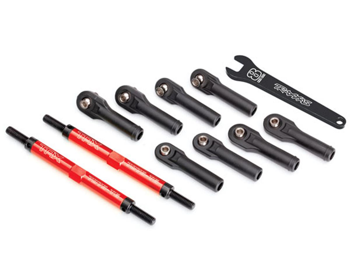 Aluminum Front/Rear Toe Links 5x144mm Red with Rod Ends for E-Revo 2.0 (2) (TRA8638R)