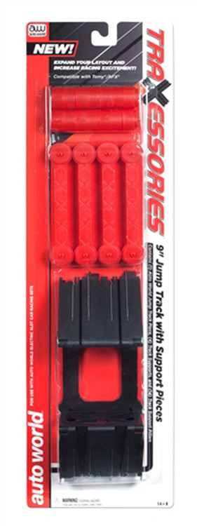AUTO WORLD RDZTRX100 Jump Track w/Support Pieces, 9"
