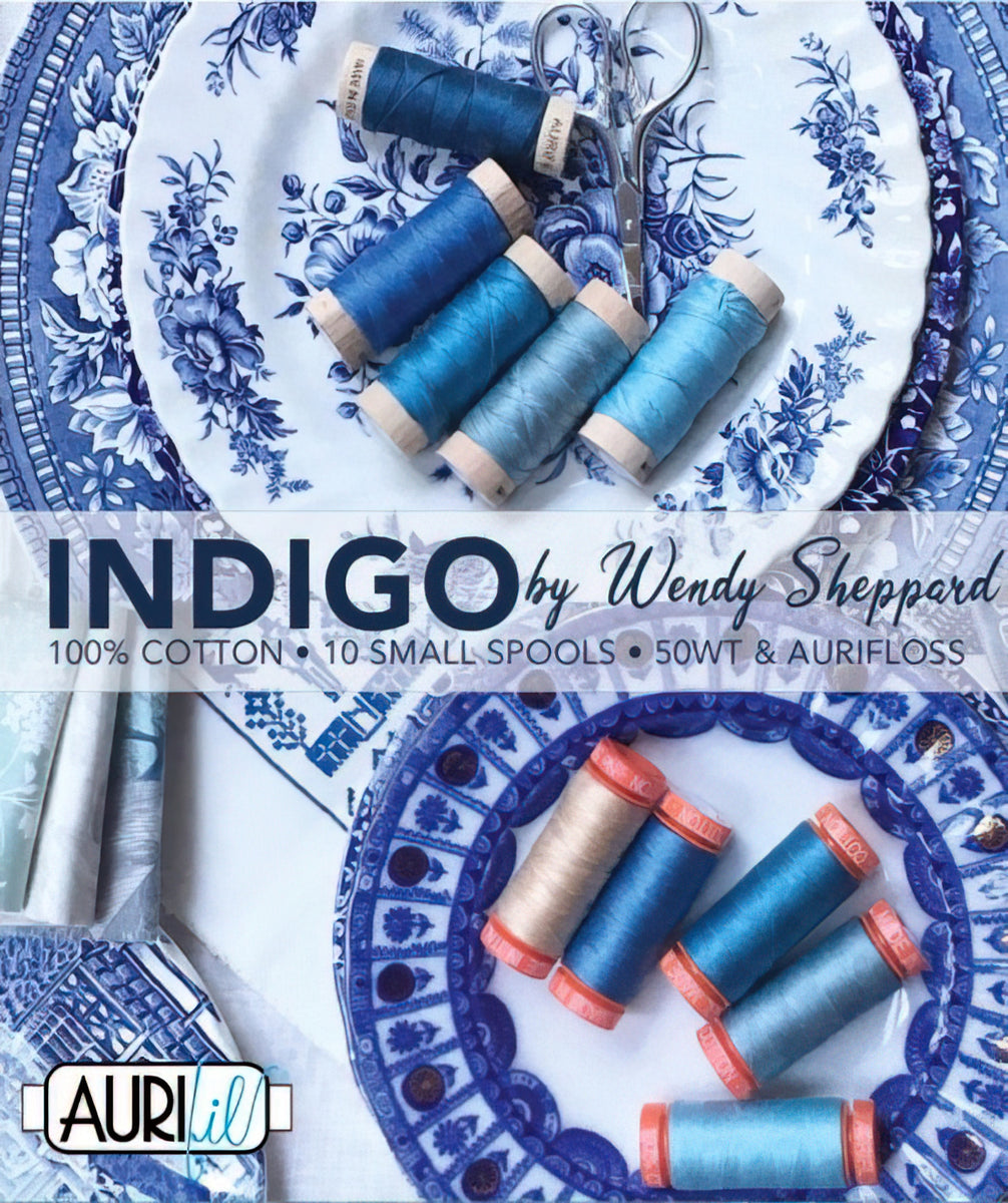 Aurifil - Wendy Sheppard - Indigo 10 Small Spools Assorted