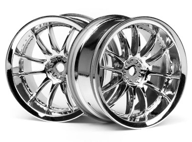 HPI Racing 3280 WORK XSA 02C Wheels 26mm Chrome 3mm Offset 2Pcs