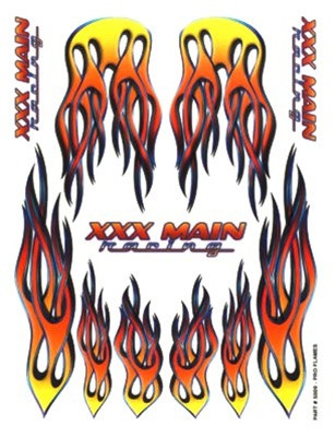 XXXS009 XXX Main Racing Sticker Sheet Pro Flames