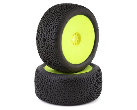 AKA EVO Scribble 1/8 Truggy Pre-Mounted Tires (2) (Yellow) (Super Soft - Long Wear)