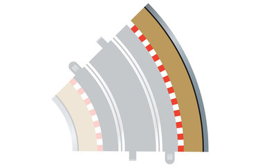 Scalextric C8228 Radius 2 Curve Outer Borders 45 4Pcs
