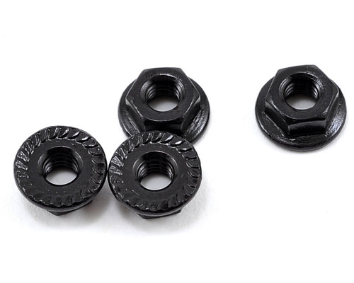Core RC CR196 4mm Aluminum Serrated Wheel Nuts (Black) (4)