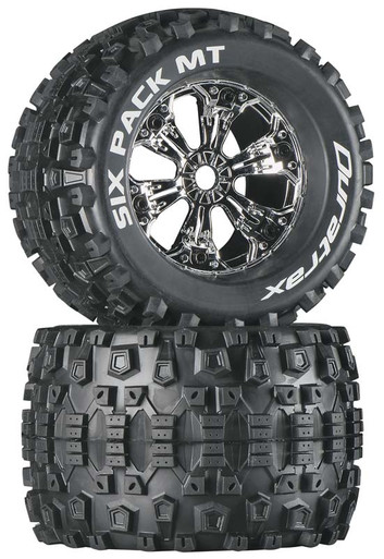DTXC3583 Duratrax Six Pack MT 3.8" Mounted Chrome (2)