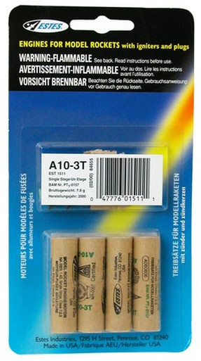 Estes 1511 A10-3T Engines - 4 Pack