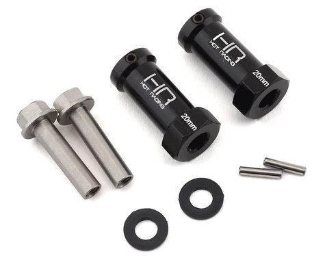 Hot Racing Axial Wheel Hub Extensions w/12mm Hex (Black) (2) (+20mm) (SCX10TT01)