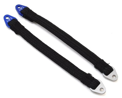 Hot Racing 115mm Suspension Travel Limit Straps (2) (Blue/Silver) HRASLS115T1806