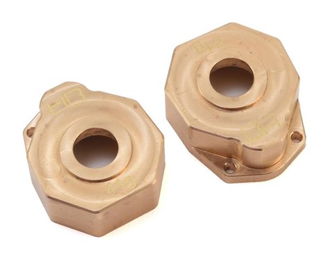 Hot Racing Traxxas TRX-4 Brass Heavy Metal Knuckle Portal Cover (2) (TRXF21HC)