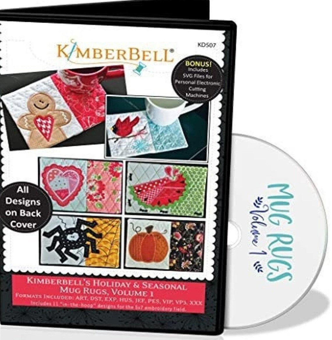 CD - Holiday & Seasonal Mug Rugs Vol 1 Machine Embroidery CD