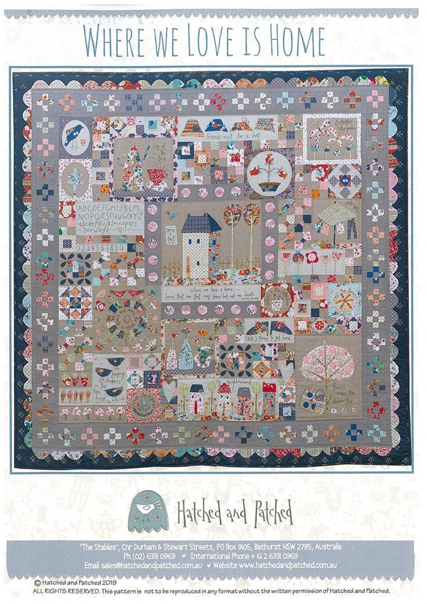 Where We Love Is Home Pattern by Anni Downs / Hatched and Patched