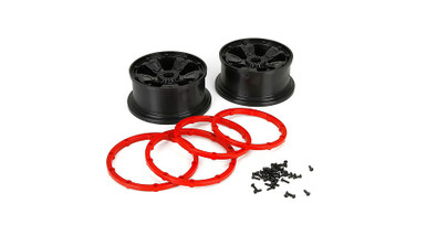 LOS45005 Wheel/Beadlock, Black (2): 1/5 DB XL