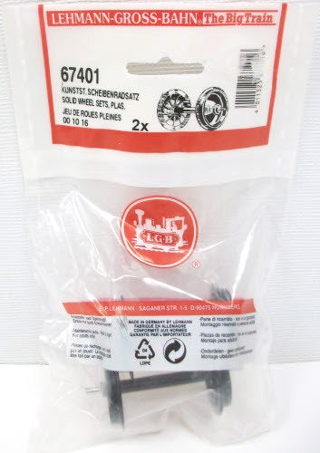 LGB 67401 G Scale Car Wheel Sets With Disc Wheels Plastic (Pack of 2)