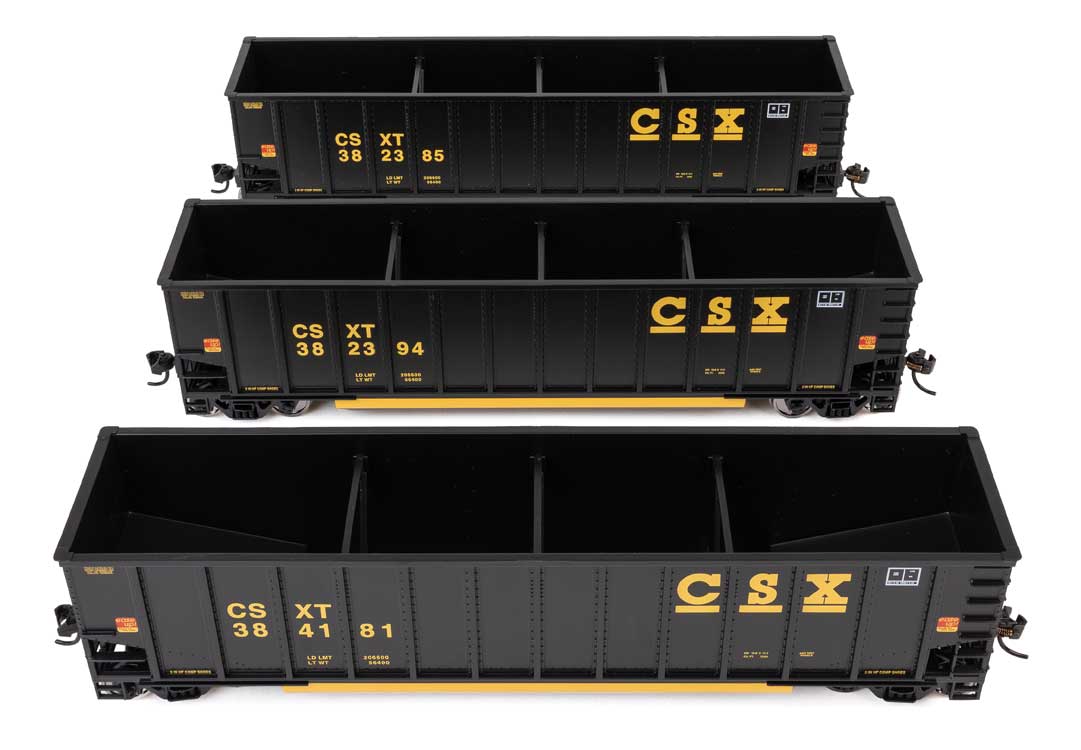 50' Bethgon Coalporter Gondola 3-Pack - Ready to Run -- CSX #382385, #382394, #384181