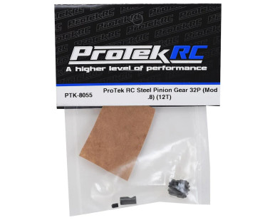 ProTek RC Steel 32P Pinion Gear w/3.17mm Reducer Sleeve (Mod .8) (5mm Bore) (12T)PTK8055