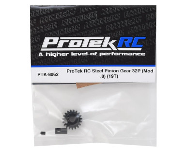 ProTek RC Steel 32P Pinion Gear w/3.17mm Reducer Sleeve (Mod .8) (5mm Bore) (19T) PTK8062