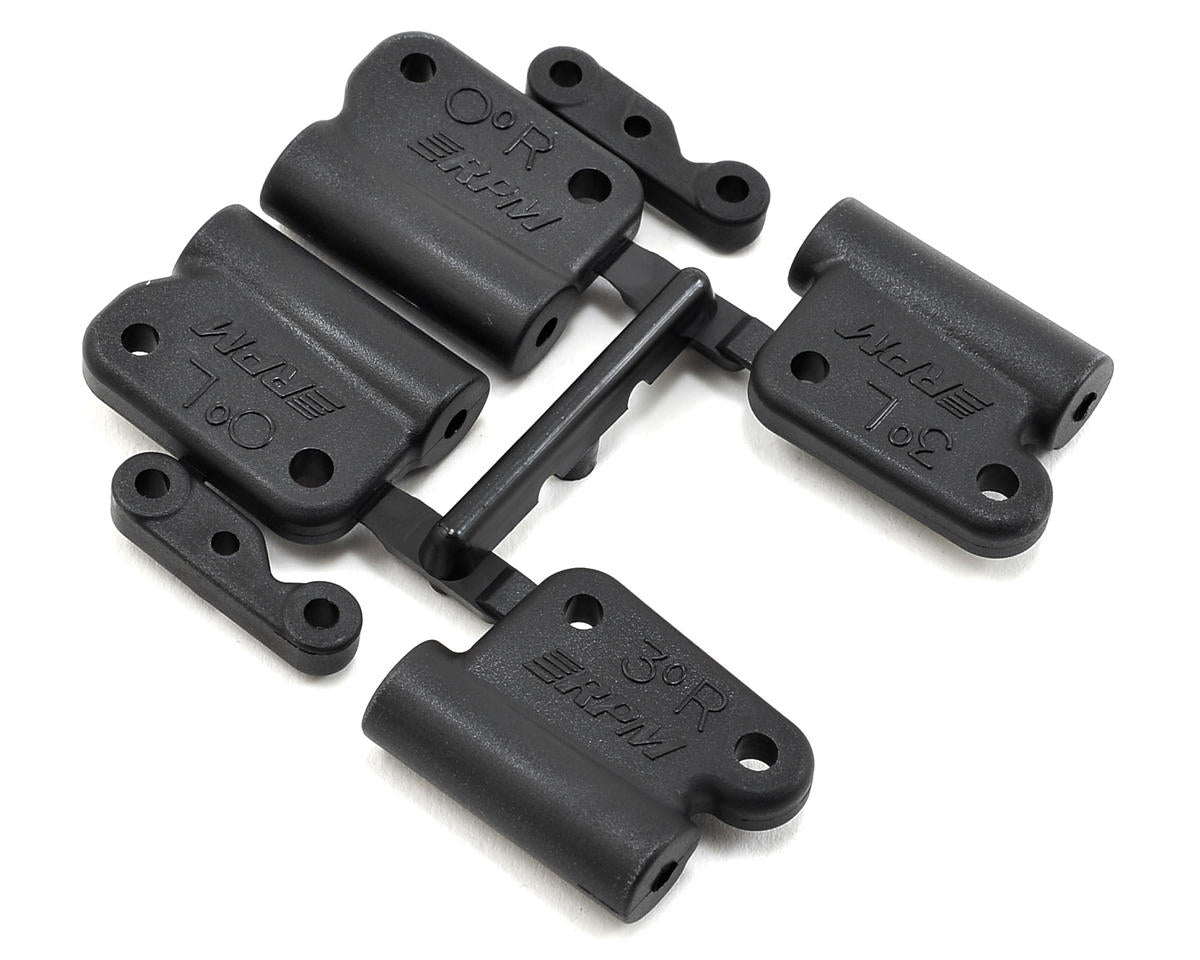 Black 0-Degree and 3-Degree Hybrid Gearbox Rear Mount Set for Bandit/Rustler/Slash/Stampede (4) (RPM73642)