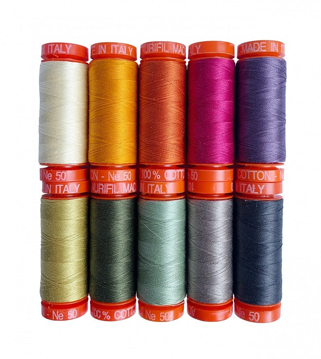 Aurifil - Sky Ombre by Jennifer Sampou 10 Small Spools 50wt