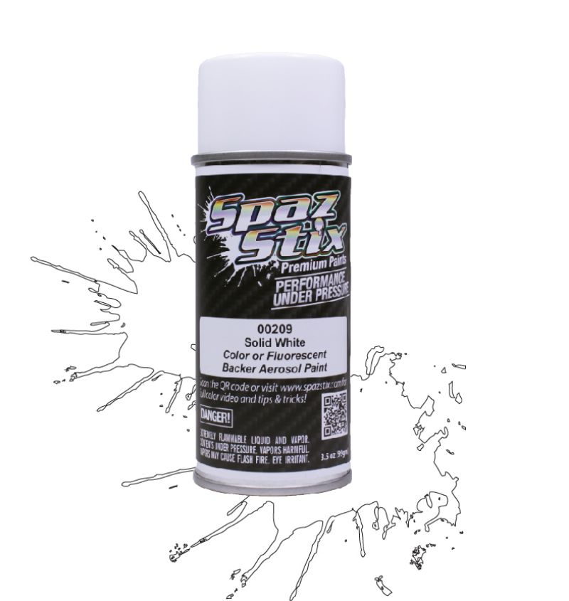 Spaz Stix SZX00209 Solid White Backer Aerosol Paint 3.5 Oz (00209)