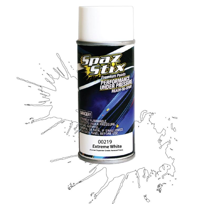 Spaz Stix SZX00219 Extreme White Primer Superior Grade Aerosol Paint 3.5 Oz (00219)