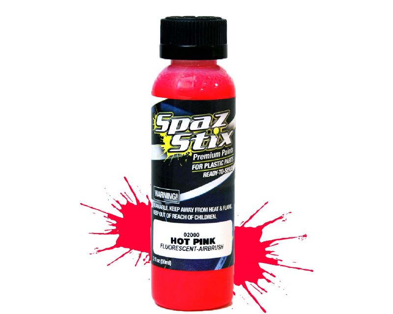Spaz Stix HOT PINK FLUORESCENT AIRBRUSH PAINT 2OZ SZX02000 (02000)