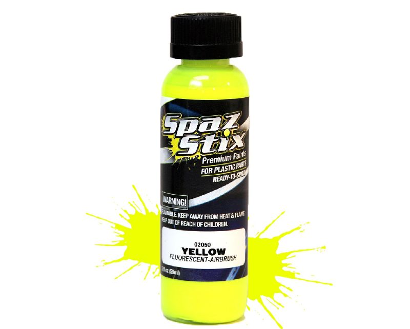Spaz Stix SZX02050 Yellow Flourescent Airbrush Paint 2 Oz (02050)