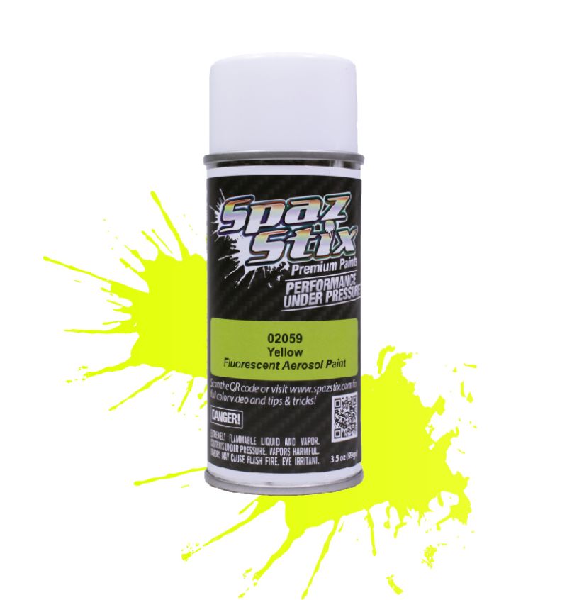 Spaz Stix YELLOW FLUORESCENT AEROSOL PAINT 3.5OZ SZX02059 (02059)