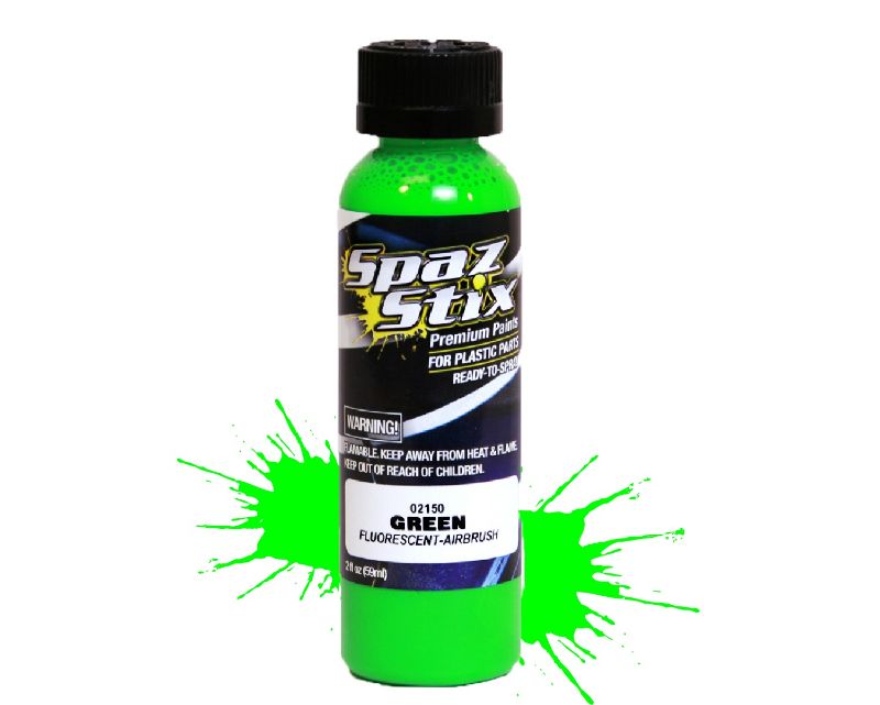 Spaz Stix SZX02150 Green Flourescent Airbrush Paint 2 Oz (02150)