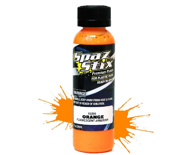 Spaz Stix SZX02200 Orange Flourescent Airbrush Paint 2 Oz (02200)